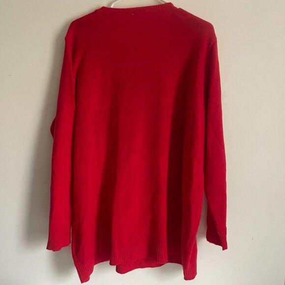 Ugly Christmas Sweater – Red Reindeer with Pom Pom Hat - Picture 5 of 8